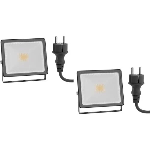 Projecteur jardin LED FLIN, 2 pièces, noir, IP66, 837lm - Vue principale
