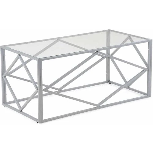 Zoom sur Table Basse Design Rectangulaire Verre, Métal DecoInParis