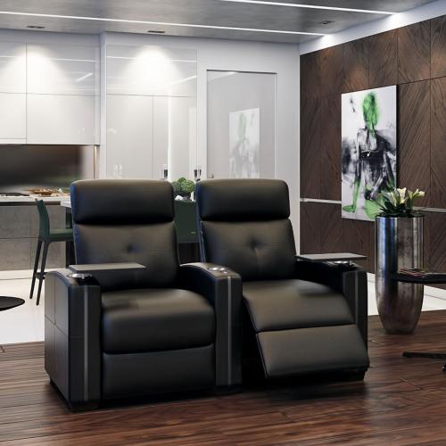 Présentation de Zoom sur Sièges Octane Seating Cloud XS850, Cuir Noir, Chaise Cinéma