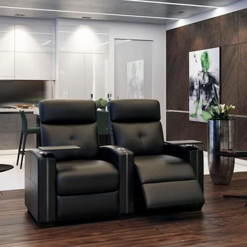 Zoom sur Sièges Octane Seating Cloud XS850, Cuir Noir, Chaise Cinéma