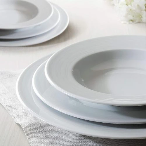 Zoom sur Assiettes creuses porcelaine Kahla Nature, qualité allemande
