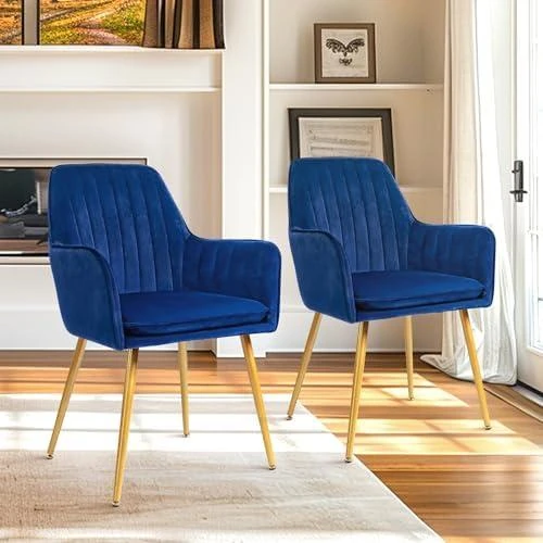 Détail de Lot de 2 Fauteuils Modernes en Velours pour Salon et Cuisine