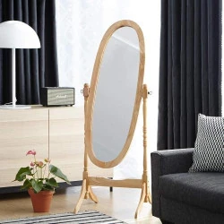 Miroir ovale sur pied bois vieilli Livinia