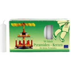 Cire Bougie Pyramide Idena, Blanc, 50 Unités