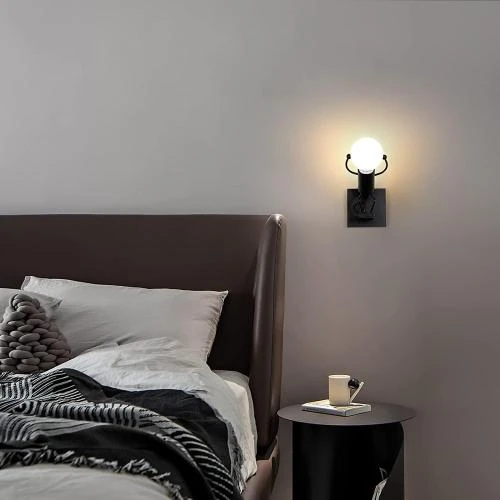 Zoom sur Applique murale intérieure vintage métal noir E27