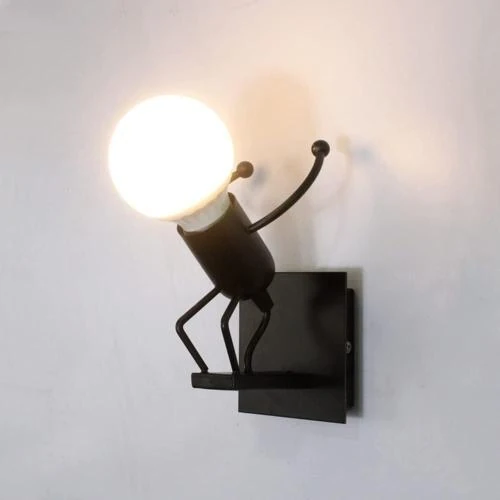 Applique murale intérieure vintage métal noir E27 - Vue principale