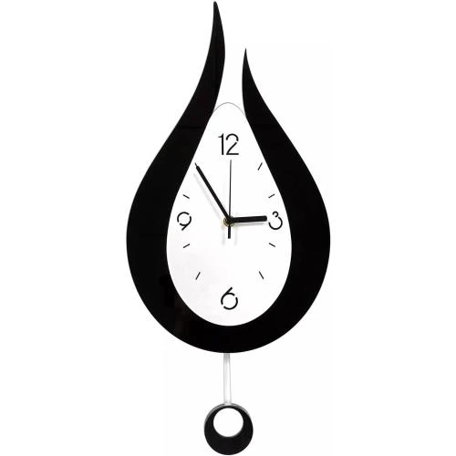 Horloge murale moderne SFITVE, silencieuse, créative, noir blanc - Vue principale