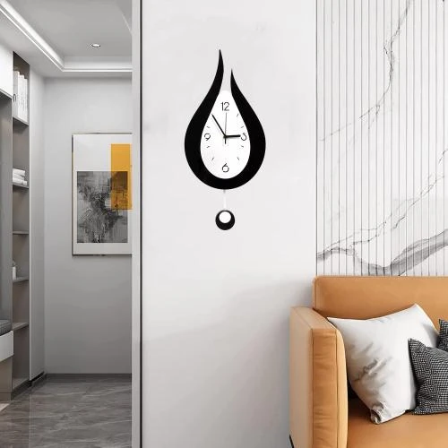 Détail de Horloge murale moderne SFITVE, silencieuse, créative, noir blanc