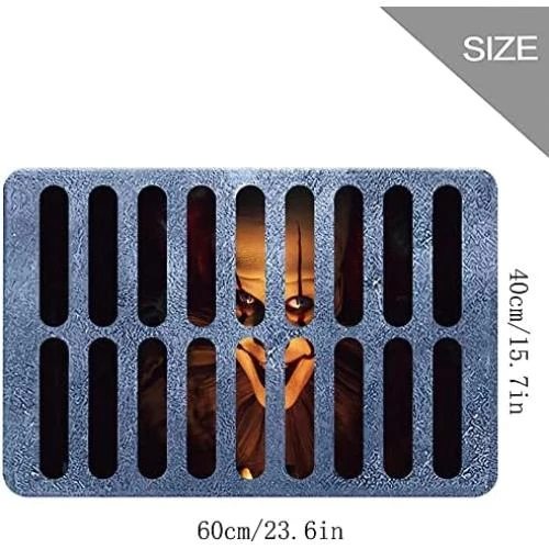 Zoom sur Paillasson Halloween, Tapis Porte Clown, Décoration Effrayante