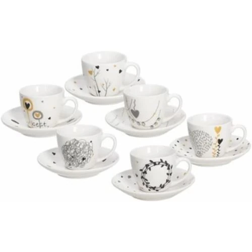 Tognana Iris, Lot 6 Tasses Café, New Bone China, Multicolore - Vue principale