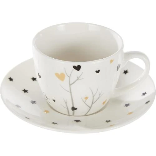 Zoom sur Tognana Iris, Lot 6 Tasses Café, New Bone China, Multicolore