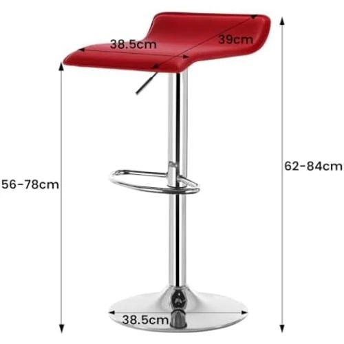 Zoom sur Lot Tabourets de Bar WOLTU, Similicuir et Acier Chromé
