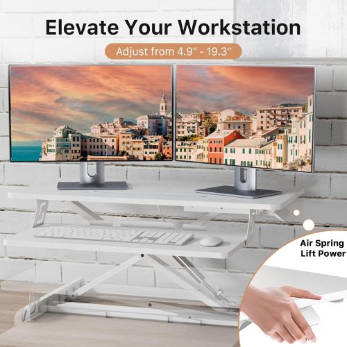 Présentation de Convertisseur bureau debout Joy Worker, réglable, clavier en situation