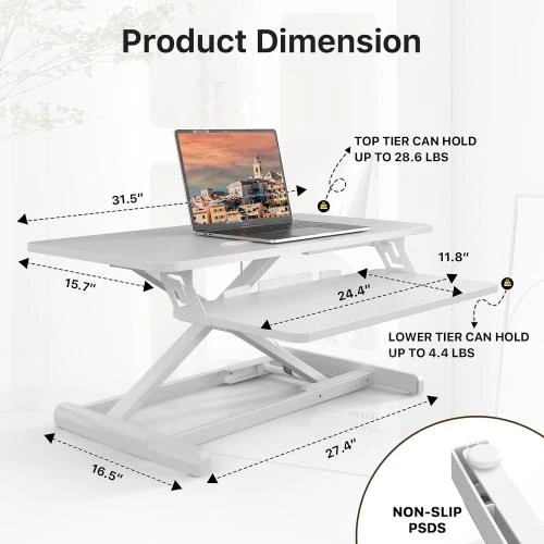 Zoom sur Convertisseur bureau debout Joy Worker, réglable, clavier