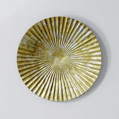 Zoom sur Sculptures murales métal, lot de 6, or, argent, Sunburst
