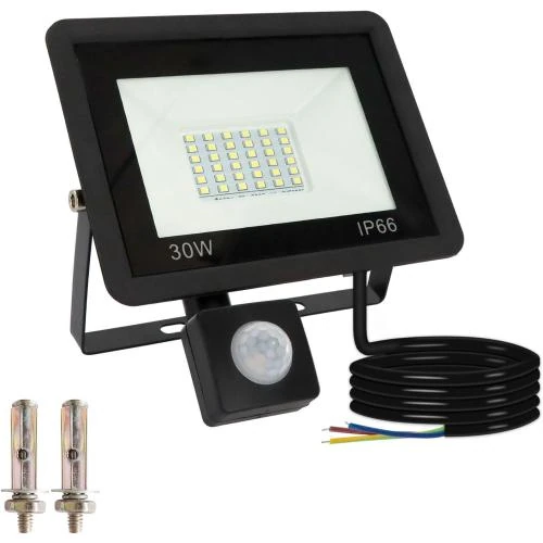 Caldarax Projecteur LED Extérieur 30W, Détecteur Mouvement, 3000LM - Vue principale