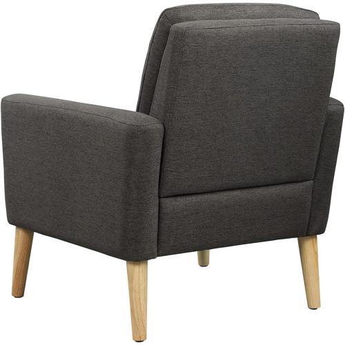 Présentation de Fauteuil confortable Marketero, canapé rembourré doux, noir en situation