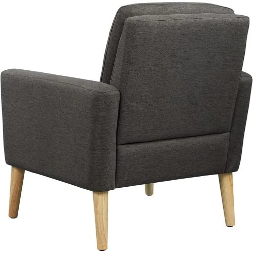 Détail de Fauteuil confortable Marketero, canapé rembourré doux, noir