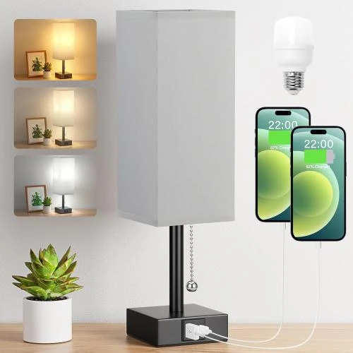 Lampe de Chevet Kakanuo avec Ports USB - Idéale pour Chambre et Salon - Vue principale