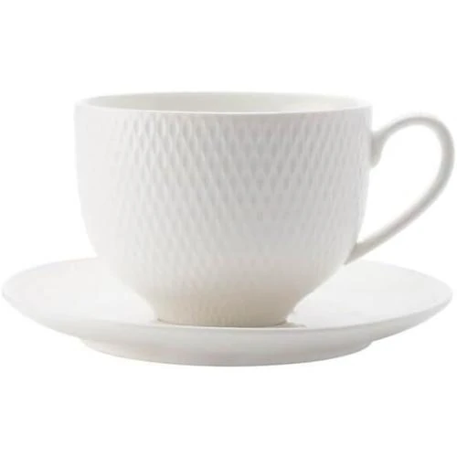 Tasse à Thé Soucoupe Diamants Blanc Maxwell  - Vue principale