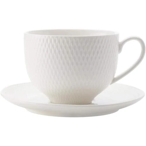Zoom sur Tasse à Thé Soucoupe Diamants Blanc Maxwell 