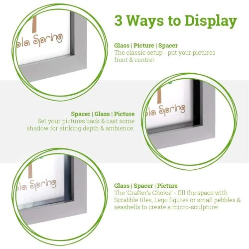 Zoom sur Cadres Photo 3D Nicola Spring, Blanc, Pack de 5