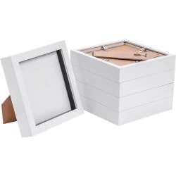Cadres Photo 3D Nicola Spring, Blanc, Pack de 5