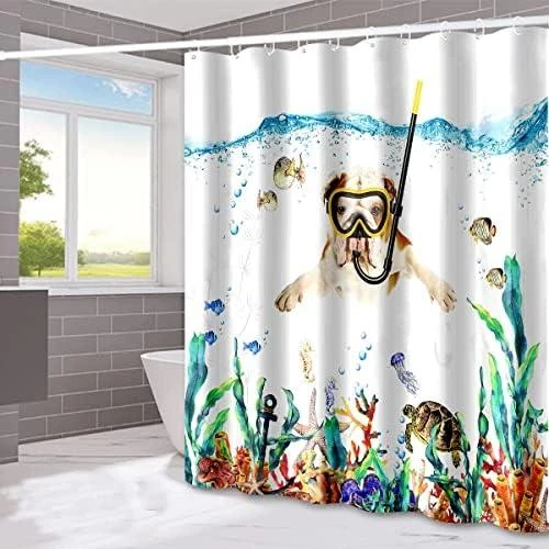 Détail de Rideau de Douche Oc?an Pieuvre - Accessoires Décoratifs Imperméables