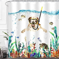 Présentation Rideau de Douche Oc?an Pieuvre - Accessoires Décoratifs Imperméables