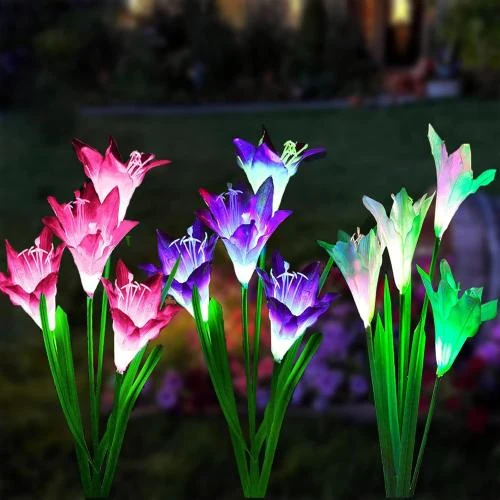 Lampes Solaires Fleurs de Lys eaaerr, Décoration Jardin - Vue principale