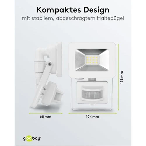 Zoom sur Projecteur LED 10W, détecteur mouvement, blanc neutre
