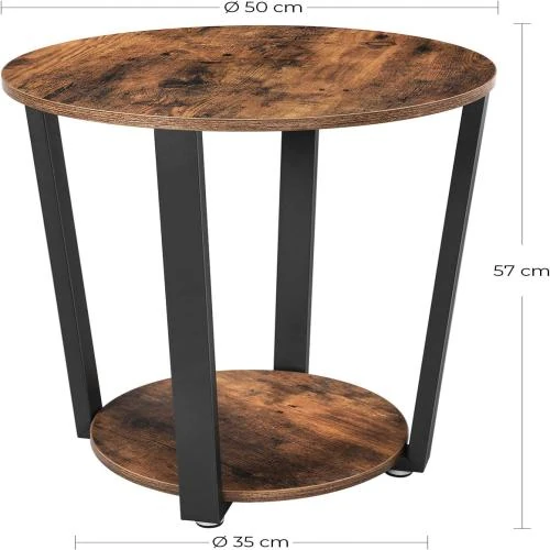 Détail de Table d'Appoint VASAGLE Robuste, Style Industriel pour Salon