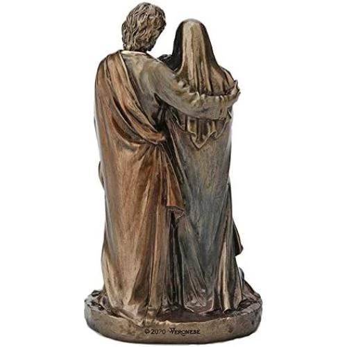 Zoom sur Statue résine peinte main, bronze antique, Veronese