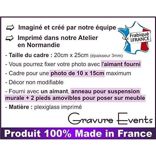 Détail de Cadre Photo Aimant Mamie, Cadeaux Originaux Gravure Events