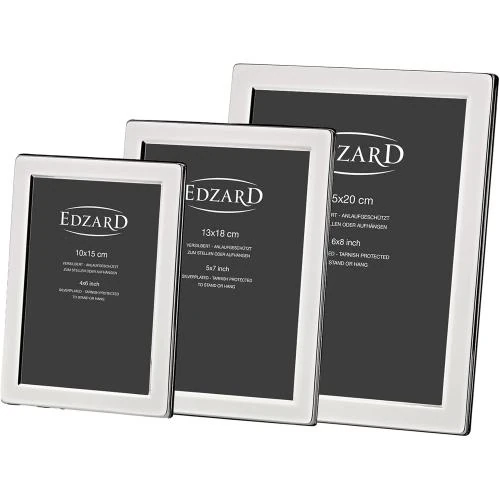 Zoom sur Cadre photo Salerno argenté, protection anti-terne, dos velours