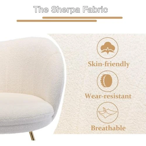Zoom sur Fauteuil Coiffeuse Fausse Fourrure Blanc WAHSON OFFICE CHAIRS