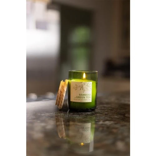 Zoom sur Bougie Eco Green Paddywax, Cire soja, Romarin agrumes, Vert