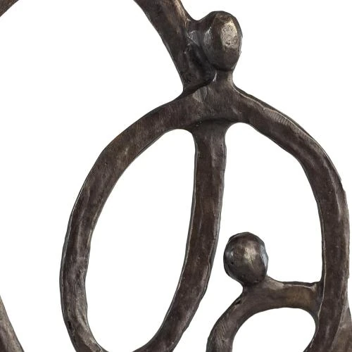 Zoom sur Sculpture Bronze Danya B, Anneau Coeur Famille 3