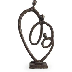 Sculpture Bronze Danya B, Anneau Coeur Famille 3