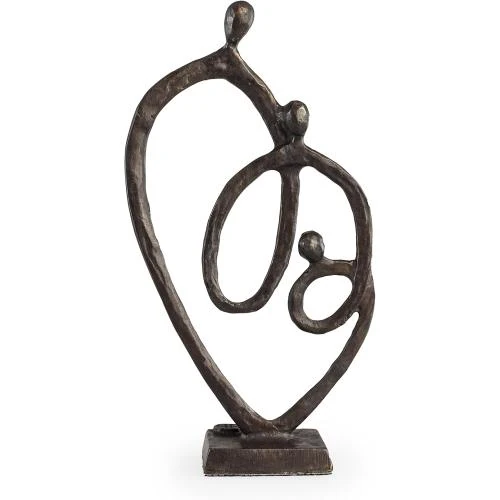 Sculpture Bronze Danya B, Anneau Coeur Famille 3 - Vue principale