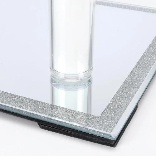 Zoom sur Miroir de courtoisie ZBEIVAN, argenté, rectangulaire, sans cadre