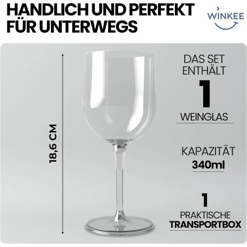 Zoom sur Winkee Verre à Vin To Go, Accessoire Camping Pratique