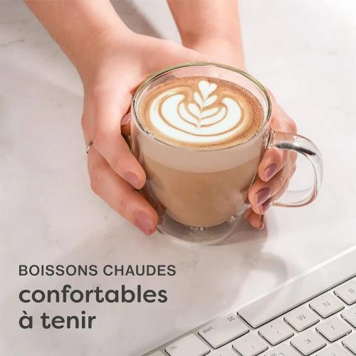 Détail de Verres Double Paroi Cappuccino, Cosumy, Boîte Cadeau