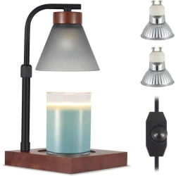 Lampe chauffe-cire métal, intensité variable, bougies parfumées