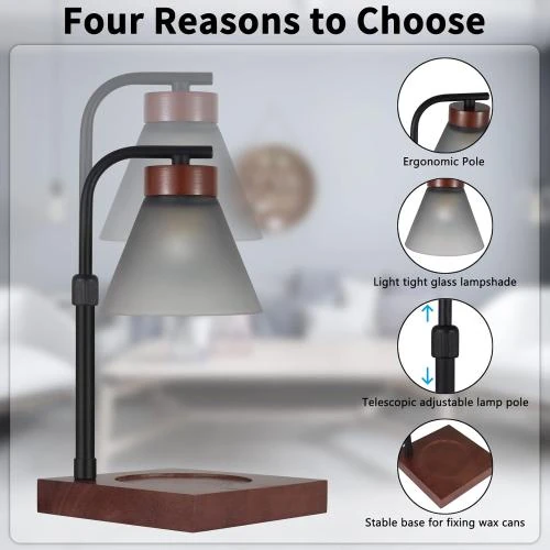 Détail de Lampe chauffe-cire métal, intensité variable, bougies parfumées