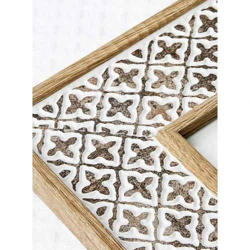 Détail de Cadre Photo Afuly Blanc Brun Jaune Boho Shabby