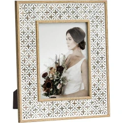 Cadre Photo Afuly Blanc Brun Jaune Boho Shabby