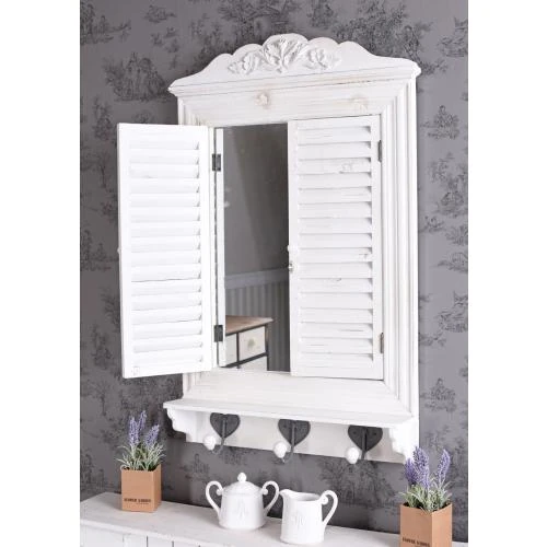 Zoom sur Miroir Mural Shabby Chic Palazzo, Portes Spiegelfenster