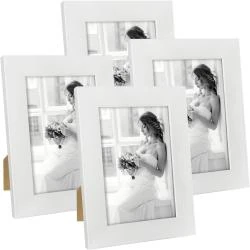 Cadres photo bois blanc, lot 4, décoration murale