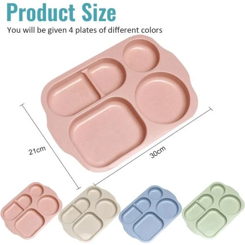 Zoom sur Assiettes compartimentées réutilisables, portion adulte, enfant
